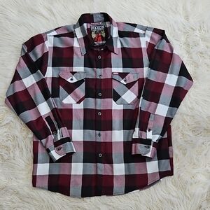 DIXXON Red and Black Casual Button Down Shirt